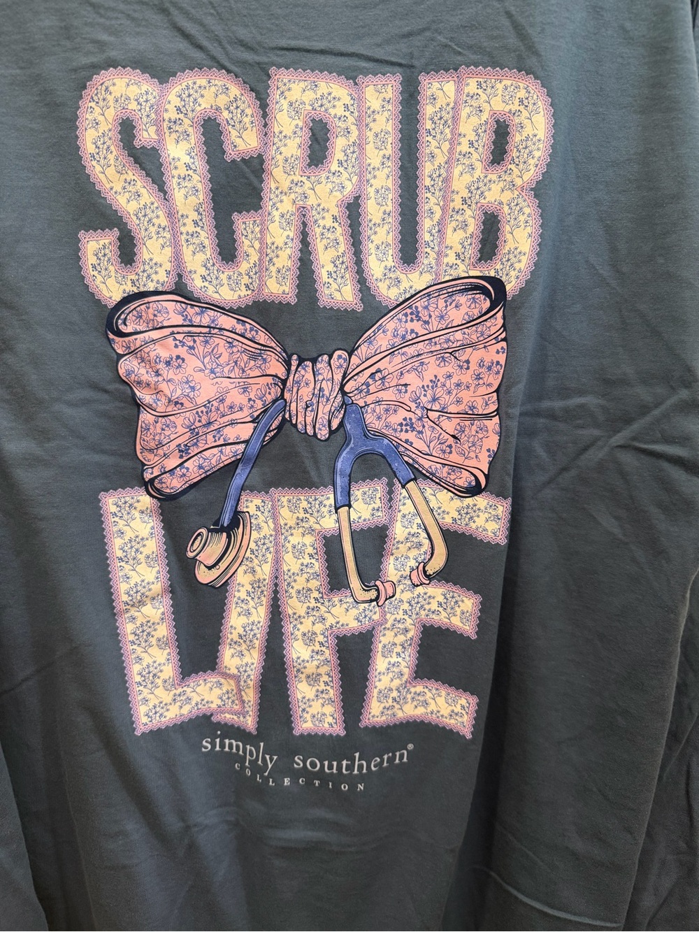 Simply Southern Blue Long Sleeve Scrub Life Tee